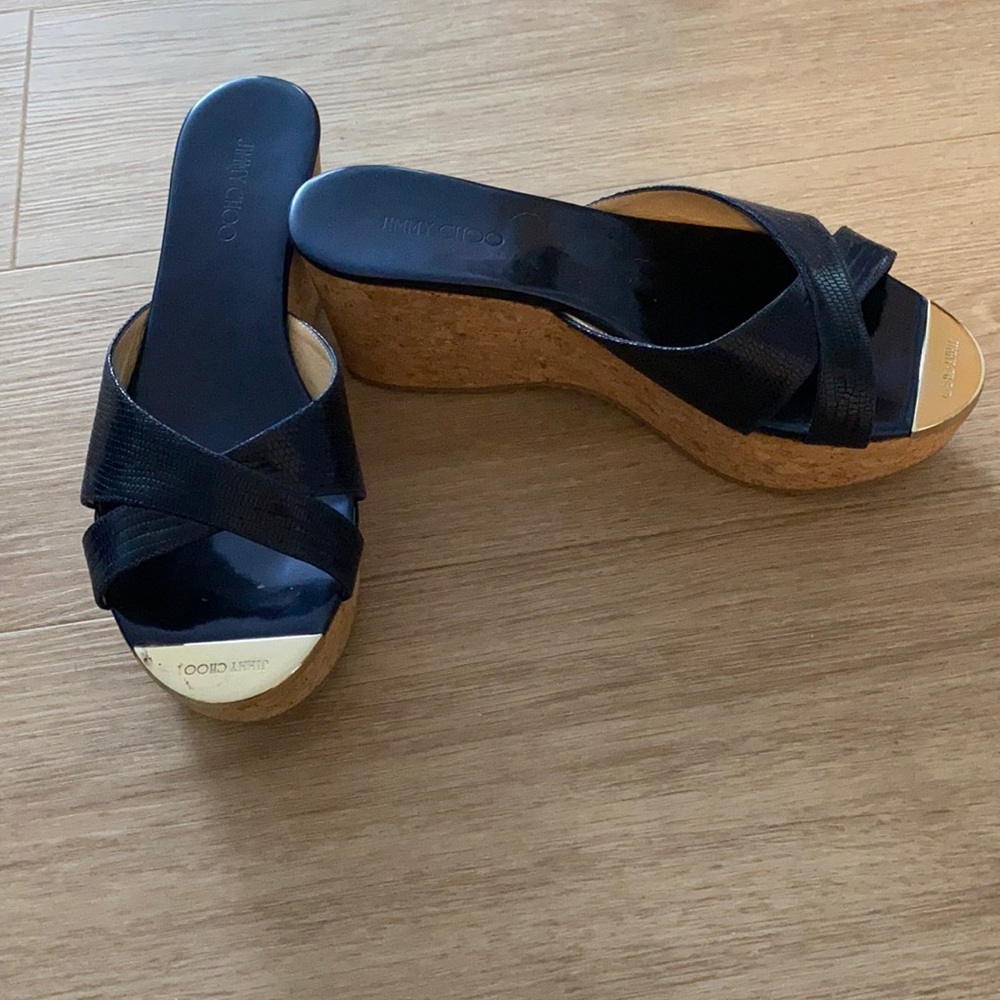 Excellent condition Jimmy choo navy wedge